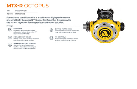 Apeks MTX-R 潛水呼吸調節器備用二級頭