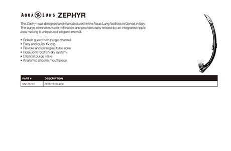Apeks ZEPHYR 潛水呼吸管 / 通氣管